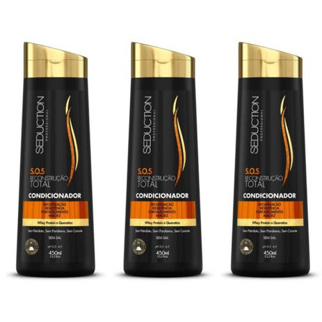 Seduction Reconstrução Total Condicionador 450ml (Kit C/03) Menor preço em Seduction Reconstrução Total Condicionador 450ml (Kit C/03)