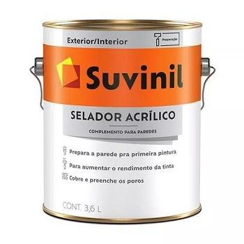 Selador Acrilico Suvinil Fundo Antes Da Pintura 3,6 Lt Menor preço em Selador Acrilico Suvinil Fundo Antes Da Pintura 3,6 Lt