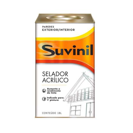Seladora acrílica para parede 18 litros branco Suvinil Menor preço em Seladora acrílica para parede 18 litros branco Suvinil