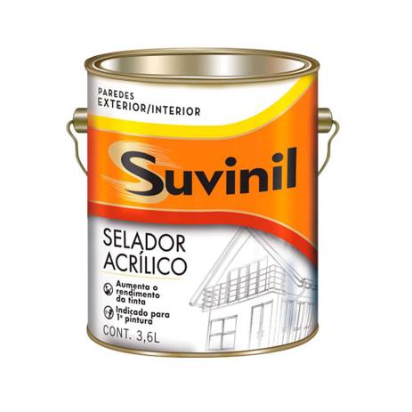 Seladora acrílica para parede 3,6 litros branco Suvinil Menor preço em Seladora acrílica para parede 3,6 litros branco Suvinil