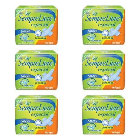Menor preço em Sempre Livre Adapt Suave Absorventes C/ Abas C/8 (Kit C/06)