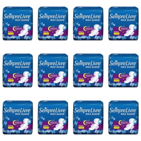 Sempre Livre Suave Absorventes Noturno C/ Abas C/10 (Kit C/12) Menor preço em Sempre Livre Suave Absorventes Noturno C/ Abas C/10 (Kit C/12)