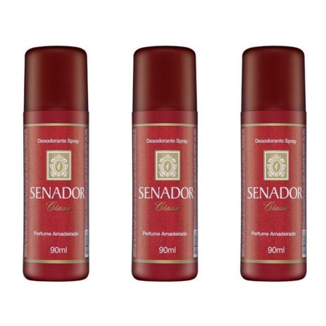 Senador Classic Desodorante Spray 90ml (Kit C/03) Menor preço em Senador Classic Desodorante Spray 90ml (Kit C/03)