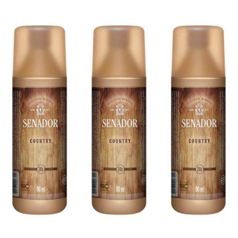 Senador Country Desodorante Spray 90ml (Kit C/03) Menor preço em Senador Country Desodorante Spray 90ml (Kit C/03)