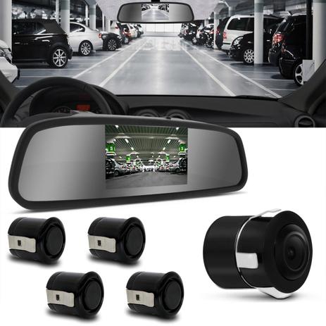 Sensor de Estacionamento 4 Pontos Preto Com Câmera de Ré e Retrovisor Display LCD 4,3' Universal - Prime Menor preço em Sensor de Estacionamento 4 Pontos Preto Com Câmera de Ré e Retrovisor Display LCD 4,3' Universal - Prime