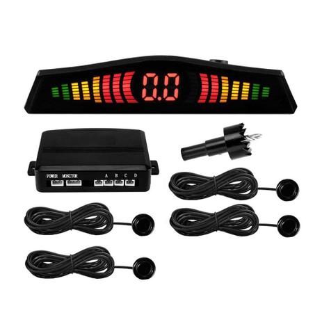 Sensor de Estacionamento Orbe 4 Pontos Preto B-061 18mm Display Menor preço em Sensor de Estacionamento Orbe 4 Pontos Preto B-061 18mm Display