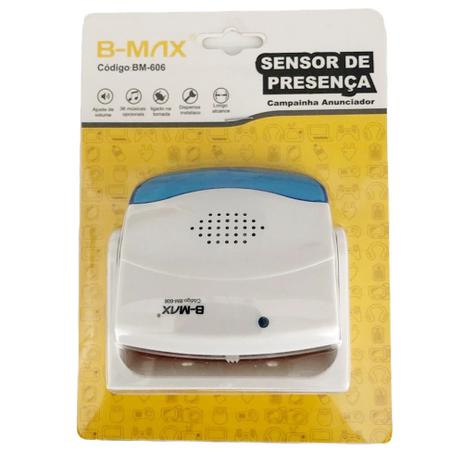 Sensor De Presença Aviso Sonoro Campainha + Pilha E Parafuso - B-Max Menor preço em Sensor De Presença Aviso Sonoro Campainha + Pilha E Parafuso - B-Max