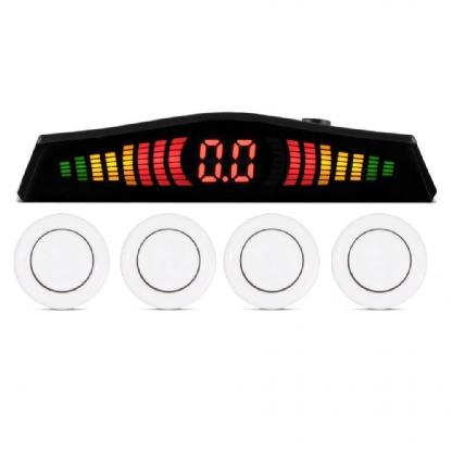 Sensor Estacionamento BRANCO 4 Pontos Com Central - Vinisound Menor preço em Sensor Estacionamento BRANCO 4 Pontos Com Central - Vinisound