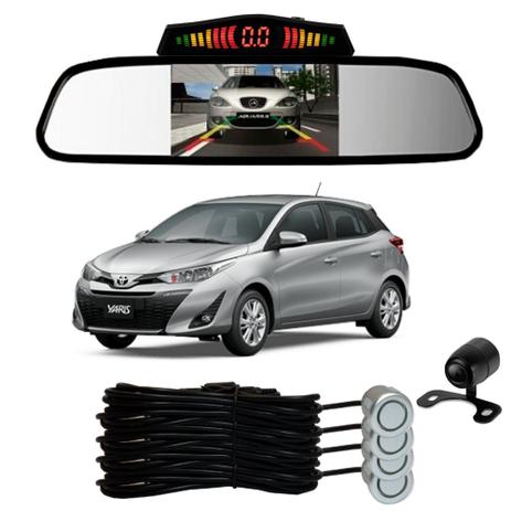 Sensor Estacionamento + Espelho Camera Ré Toyota Yaris Prata - Overvision Menor preço em Sensor Estacionamento + Espelho Camera Ré Toyota Yaris Prata - Overvision