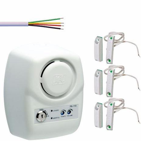 Sensor Porta Aberta Pa-110 Jfl + 03 Magnetico Sobrepor Com Fio Na + 30mts Cabo 4 Vias - Jfl alarmes Menor preço em Sensor Porta Aberta Pa-110 Jfl + 03 Magnetico Sobrepor Com Fio Na + 30mts Cabo 4 Vias - Jfl alarmes