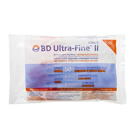 Seringa Insulina BD Ultra-Fine 50UI Agulha 8mm 10 Unidades Menor preço em Seringa Insulina BD Ultra-Fine 50UI Agulha 8mm 10 Unidades