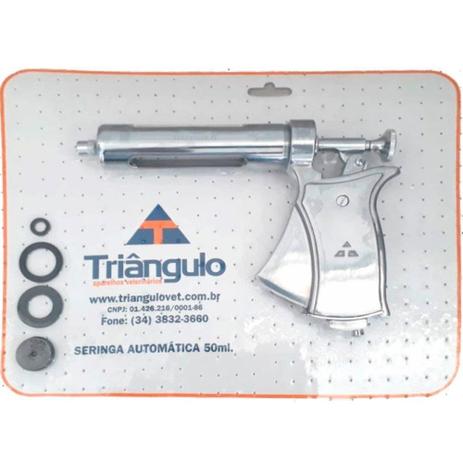 Seringa Veterinária Triângulo Tipo Pistola Automática 50ml - Triângulo Agulhas