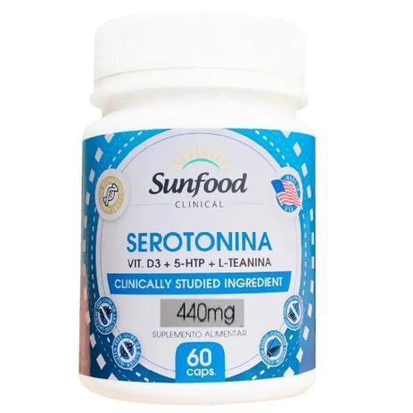 Menor preço em Serotonina sunfood vitamina d3 + 5-htp + l-teanina 60 caps