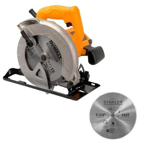 Serra Circular Industrial 1400w 7.1/4 Dewalt 110v c/ disco 140 dentes Stanley Menor preço em Serra Circular Industrial 1400w 7.1/4 Dewalt 110v c/ disco 140 dentes Stanley