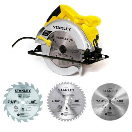 Serra Circular Profissional 7.1/4 (185mm) 1700w Com 3 Discos STSC1718 Stanley Menor preço em Serra Circular Profissional 7.1/4 (185mm) 1700w Com 3 Discos STSC1718 Stanley