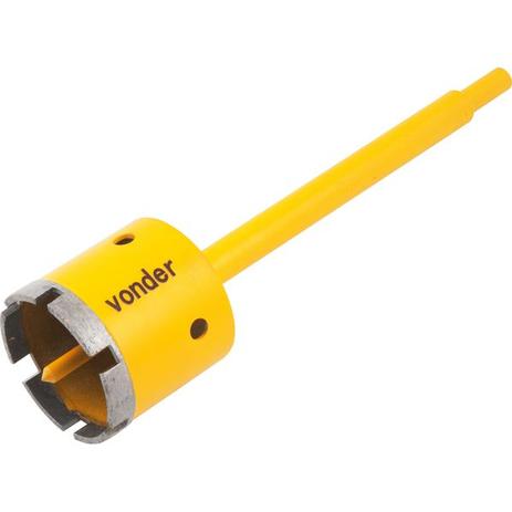 Serra copo diamantada 60mm com haste e pino guia - Vonder Menor preço em Serra copo diamantada 60mm com haste e pino guia - Vonder