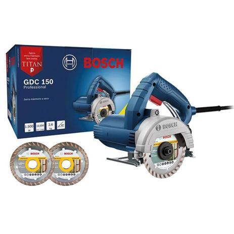Serra Mármore 5 Pol. 1500w GDC 150 Titan com 2 Discos Bosch Menor preço em Serra Mármore 5 Pol. 1500w GDC 150 Titan com 2 Discos Bosch