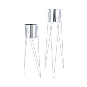 Set c/2 vasos metal/plastico geo forms chao prata 22,5 x 19,5 x 59,8 cm - Urban Menor preço em Set c/2 vasos metal/plastico geo forms chao prata 22,5 x 19,5 x 59,8 cm - Urban