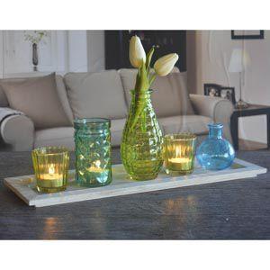Set c/6pcs casticais vidro bandeja madeira all sizes glass azul/verde 40 x 14 x 1,5 cm - Urban Menor preço em Set c/6pcs casticais vidro bandeja madeira all sizes glass azul/verde 40 x 14 x 1,5 cm - Urban