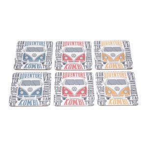 Set c/6pcs porta copos cortica vw kombis colorido 10x10cm - Urban Menor preço em Set c/6pcs porta copos cortica vw kombis colorido 10x10cm - Urban