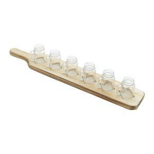 Set c/7pcs copos dose c/tabua little pots vidro transparente 49 x 8 x 1,8cm/ 4,8 x 4,8 x 6 cm 34ml - Urban Menor preço em Set c/7pcs copos dose c/tabua little pots vidro transparente 49 x 8 x 1,8cm/ 4,8 x 4,8 x 6 cm 34ml - Urban