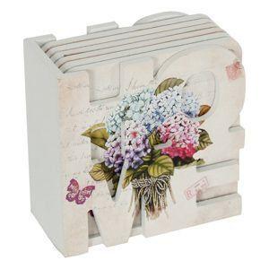 Set c/7pcs porta copos c/sup mdf hortenses flowers colorido 10,5 x 5,3 x 10,5 cm - Urban Menor preço em Set c/7pcs porta copos c/sup mdf hortenses flowers colorido 10,5 x 5,3 x 10,5 cm - Urban
