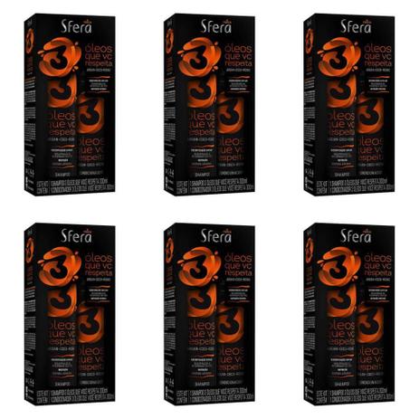 Sfera 3 Óleos Shampoo + Condicionador 300ml (Kit C/06) Menor preço em Sfera 3 Óleos Shampoo + Condicionador 300ml (Kit C/06)