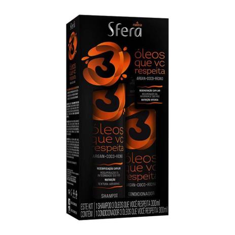 Sfera 3 Óleos Shampoo + Condicionador 300ml Menor preço em Sfera 3 Óleos Shampoo + Condicionador 300ml