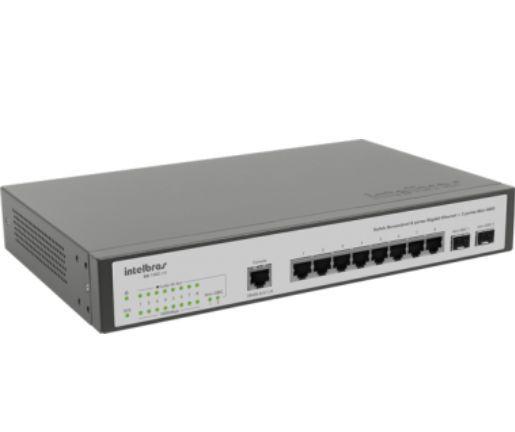SG 1002 MR Switch Gerenciável 8 portas Gigabit Ethernet + 2 portas Mini-GBIC - Intelbras Menor preço em SG 1002 MR Switch Gerenciável 8 portas Gigabit Ethernet + 2 portas Mini-GBIC - Intelbras