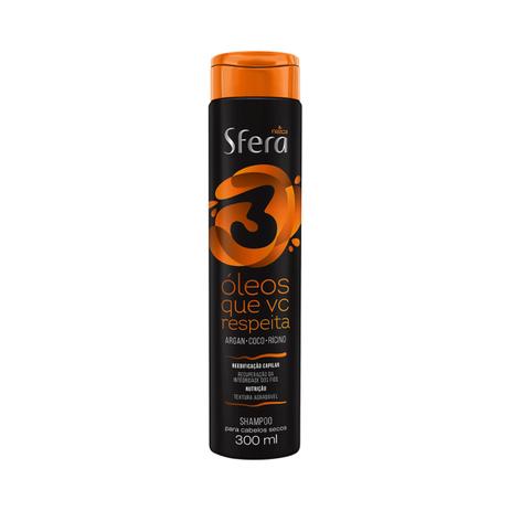 Shampoo 3 óleos sfera nazca - p/ cabelos secos 300ml Menor preço em Shampoo 3 óleos sfera nazca - p/ cabelos secos 300ml