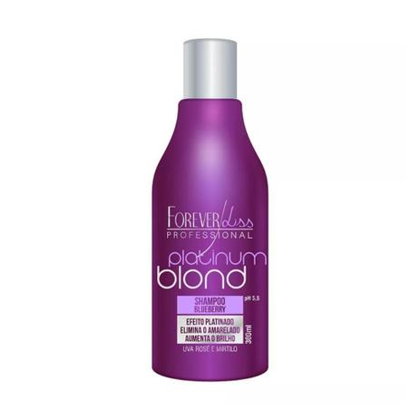 Shampoo Blueberry Matizador Platinum Blond 300ml - Forever Liss Menor preço em Shampoo Blueberry Matizador Platinum Blond 300ml - Forever Liss