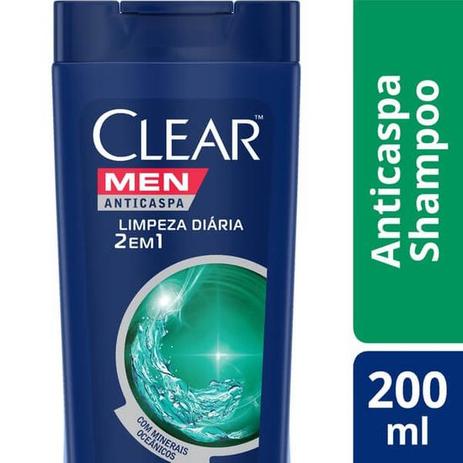 Shampoo CLEAR A.CASPA MEN LIM.DIARIA 2X1 200M Menor preço em Shampoo CLEAR A.CASPA MEN LIM.DIARIA 2X1 200M