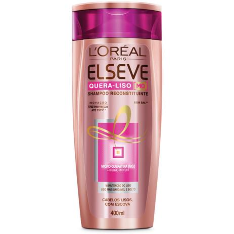 Shampoo Elseve Quera-liso Reconstituinte 400ml - Loréal Menor preço em Shampoo Elseve Quera-liso Reconstituinte 400ml - Loréal