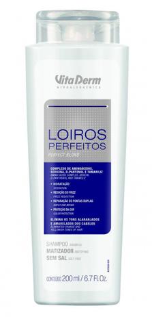 Shampoo Matizador Loiros Perfeitos Vita Derm 200 ml Menor preço em Shampoo Matizador Loiros Perfeitos Vita Derm 200 ml