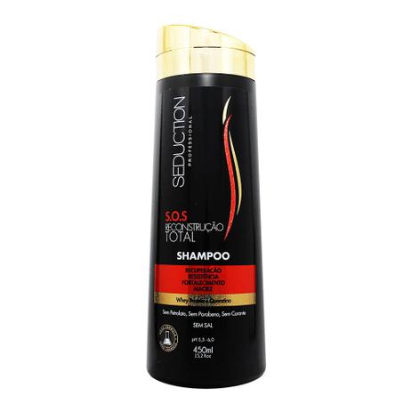 Shampoo S.O.S Reconstrução Total 450ml - Seduction - Seduction professional Menor preço em Shampoo S.O.S Reconstrução Total 450ml - Seduction - Seduction professional