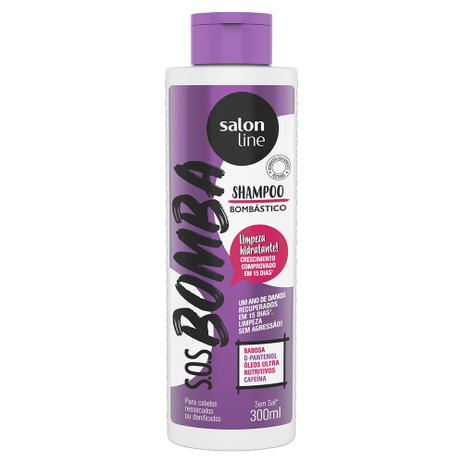 Shampoo salon line - s.o.s bombástico mega hidratação - 300ml - Sos bomba Menor preço em Shampoo salon line - s.o.s bombástico mega hidratação - 300ml - Sos bomba