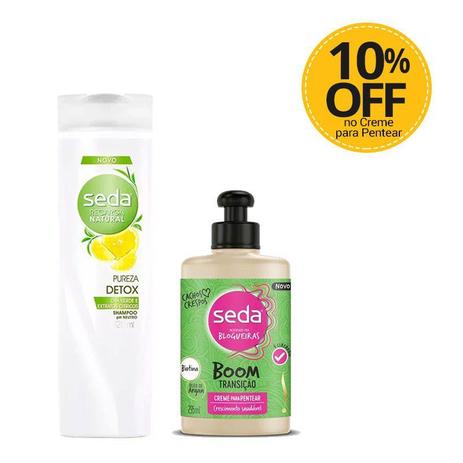 Menor preço em Shampoo Seda Recarga Natural Pureza Detox Ganhe 10 Off Creme Para Pentear Seda Boom Transição 295ml