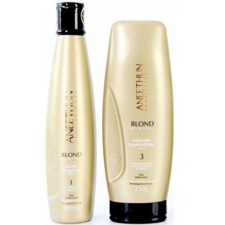 Shampoo Silver e Máscara Iluminadora Aneethun Blond System Menor preço em Shampoo Silver e Máscara Iluminadora Aneethun Blond System