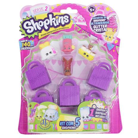 Shopkins Blister Kit com 5 Personagens - Série 2 - DTC Menor preço em Shopkins Blister Kit com 5 Personagens - Série 2 - DTC