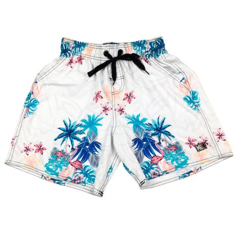 short masculino floral curto