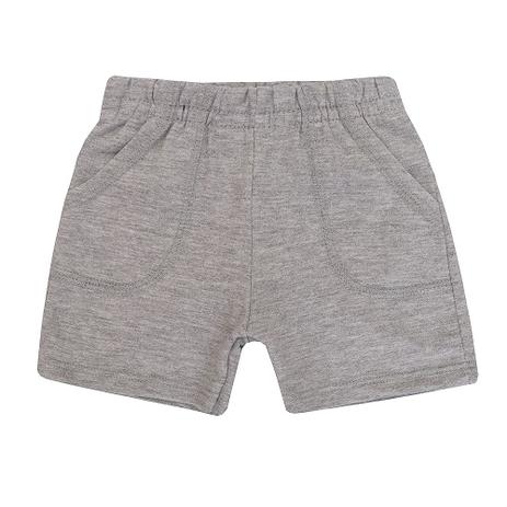 Short de Bebê Masculino Moletinho Cinza Mescla - Meia de leite Menor preço em Short de Bebê Masculino Moletinho Cinza Mescla - Meia de leite