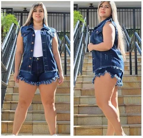 short desfiado plus size