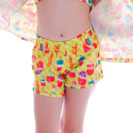short tactel infantil feminino