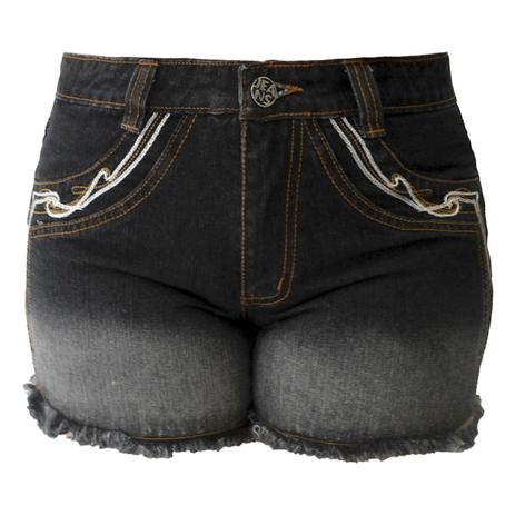 short jeans preto plus size
