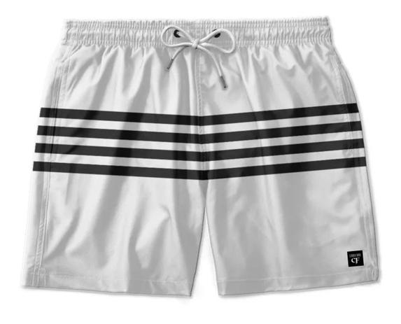 short preto com listra branca do lado