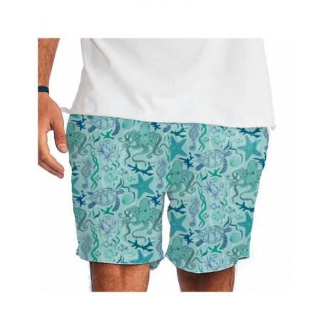 short de praia azul