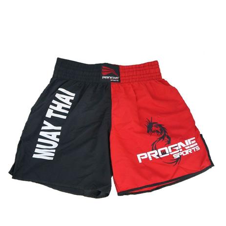 Short muay thai masculino - preto com vermelho - Jugui Menor preço em Short muay thai masculino - preto com vermelho - Jugui