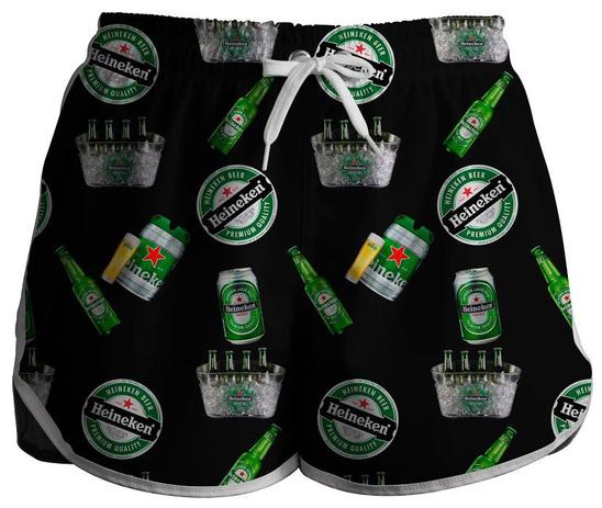 short de praia da heineken