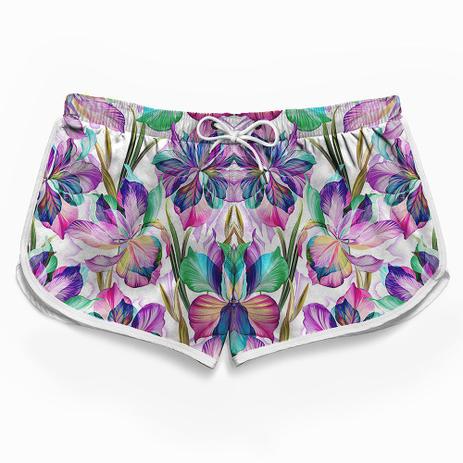 short estampado feminino praia