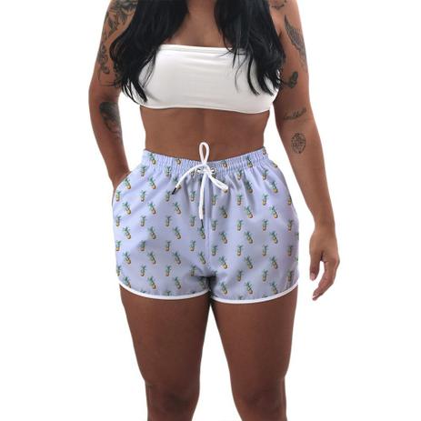 short de praia azul